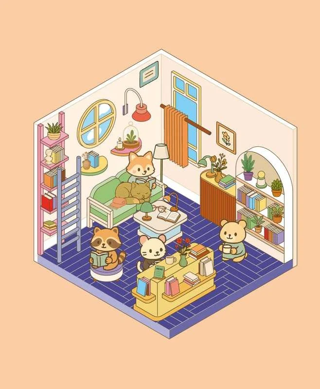Cozy Stickers – Ma Petite Librairie | 700 stickers repositionnables & 7 scènes à créer