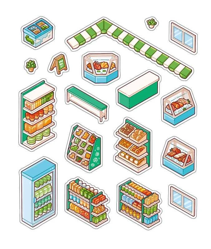 Cozy Stickers – Mon Petit Coffee Shop | 700 stickers repositionnables & 6 scènes café