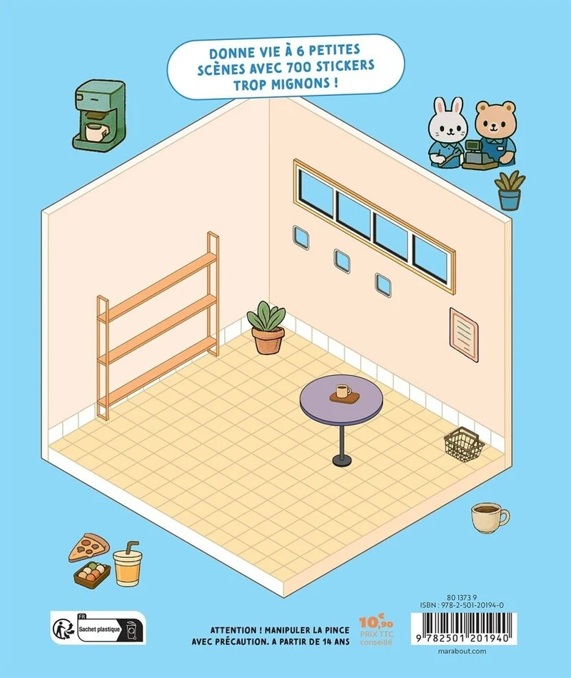 Cozy Stickers – Mon Petit Konbini | 700 stickers repositionnables & 6 scènes épicerie