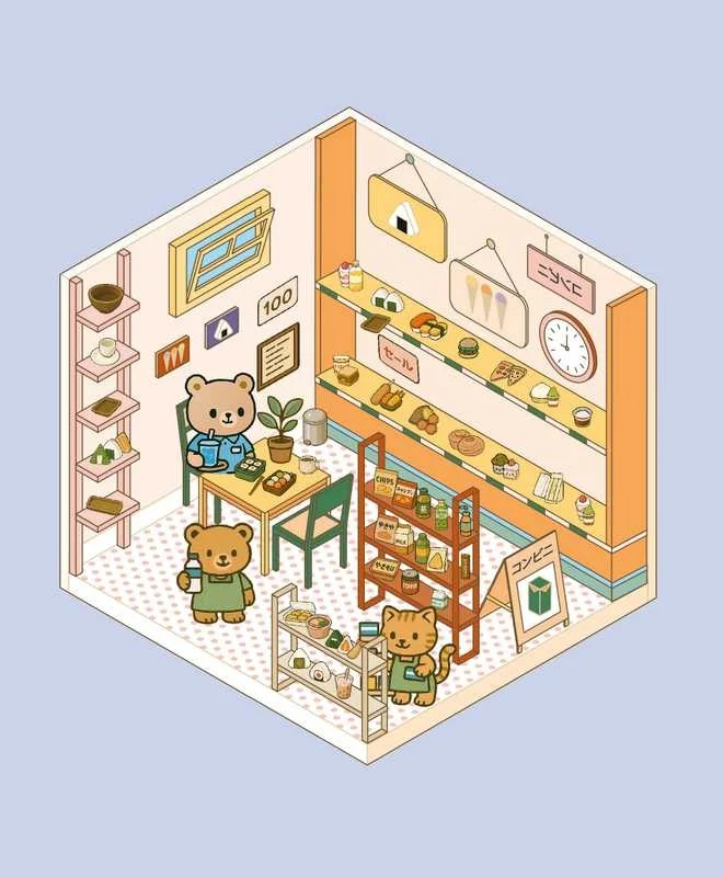 Cozy Stickers – Mon Petit Konbini | 700 stickers repositionnables & 6 scènes épicerie