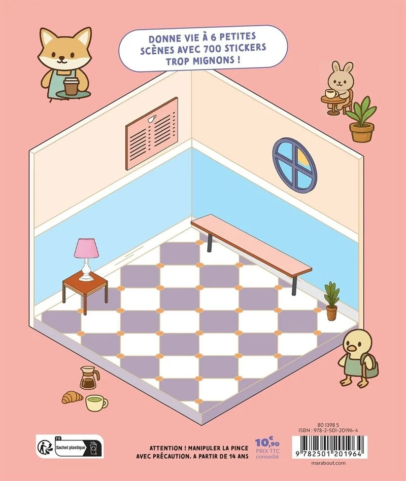 Cozy Stickers – Mon Petit Coffee Shop | 700 stickers repositionnables & 6 scènes café
