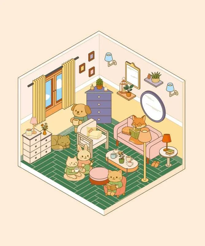 Cozy Stickers – Ma Petite Déco | 700 stickers & 6 scènes déco à composer