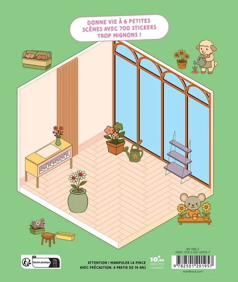 Cozy Stickers Mon Petit Fleuriste | 700 stickers créatifs & 6 scènes florales