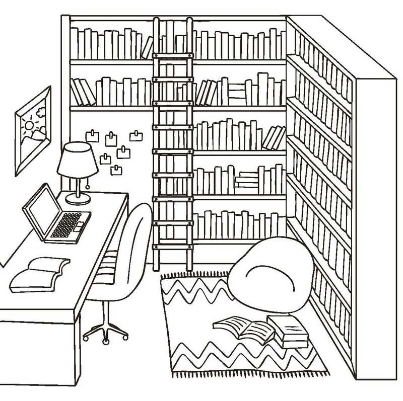 Lecture cosy – Livre de coloriage cocooning et détente