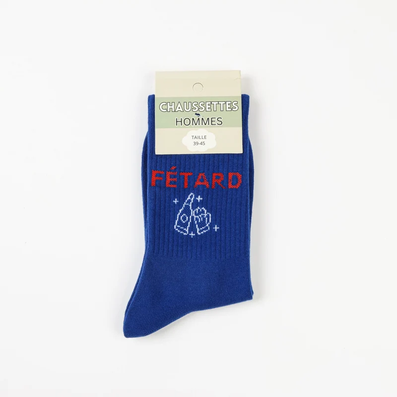 Chaussettes à message FÊTARD – Humour & Confort (39/45)