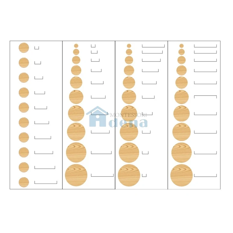 Adena Montessori Charts for Cylinder Blocks Educational Materials