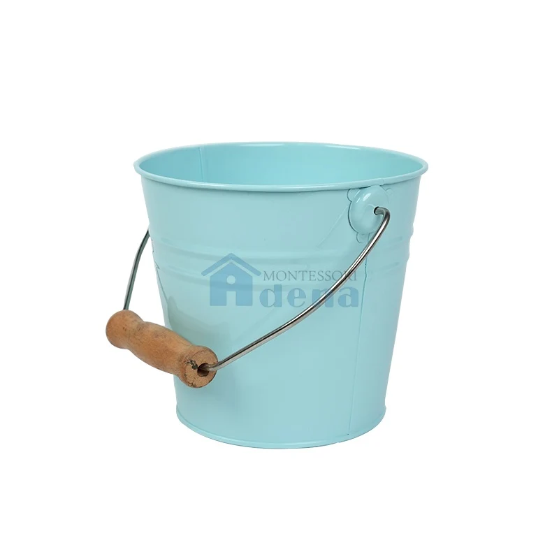 Adena Montessori Practical Life Activity Metal Bucket -Blue