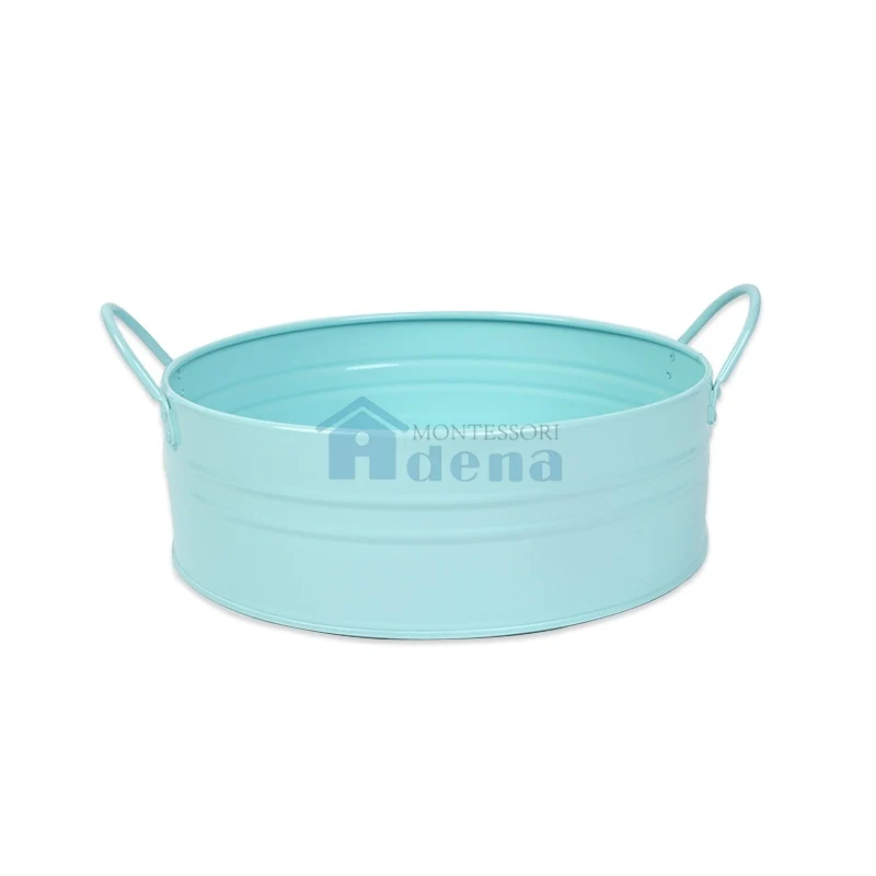 Adena Montessori Practical Life Activity Metal Basin -Blue