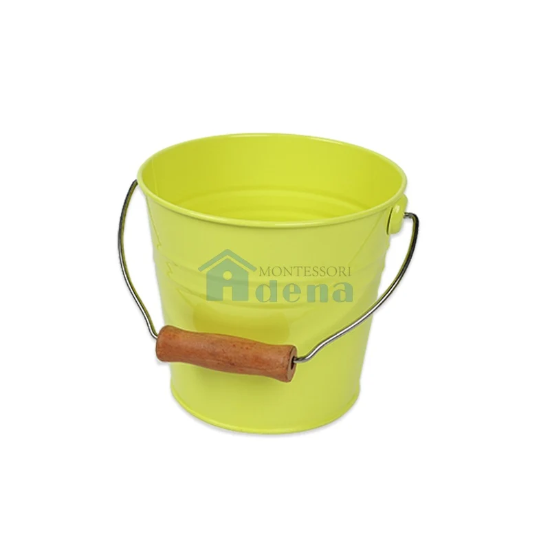 Adena Montessori Practical Life Materials Metal Bucket -Yellow