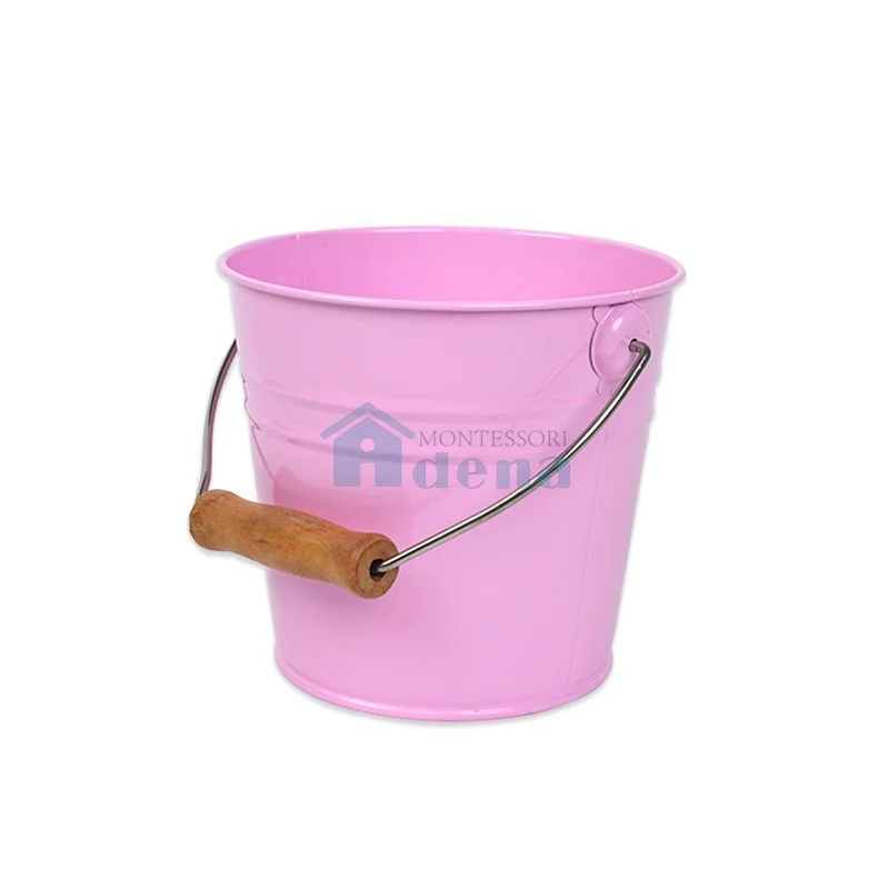 Adena Montessori Practical Life Activity Metal Bucket -Pink