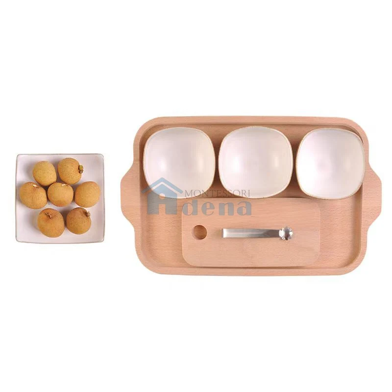 Adena Montessori Practical Life Materials Peeling Nuts for Kids Learning Resources Early