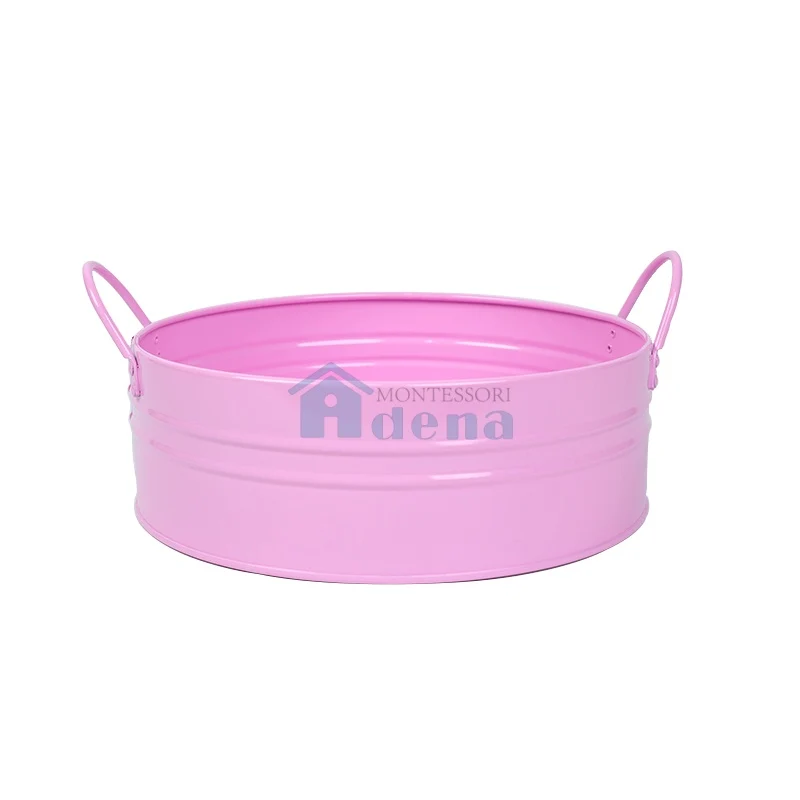 Adena Montessori Practical Life Activity Metal Basin -Pink