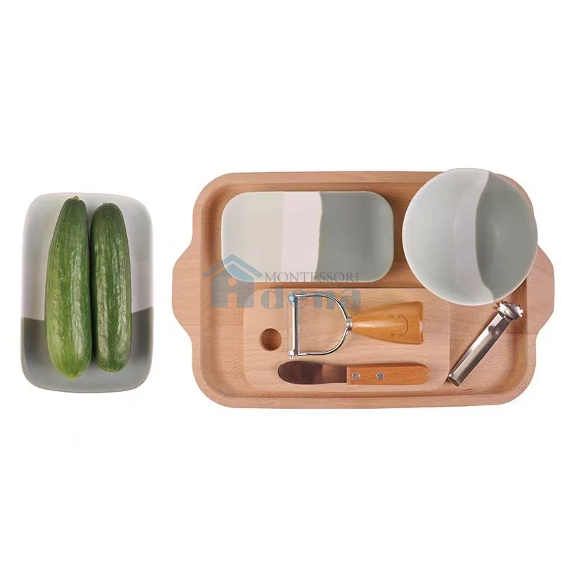 Adena Montessori Practical Life Materials Peeling & Cutting Vegetables: Cucumber