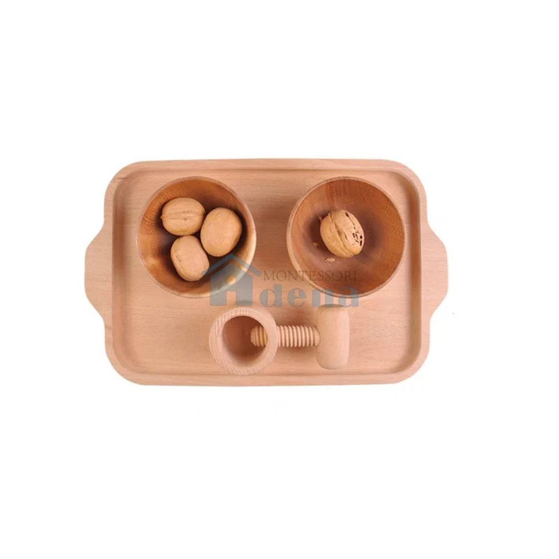 Adena Montessori Practical Life Materials Peeling Walnuts Activity With Tray
