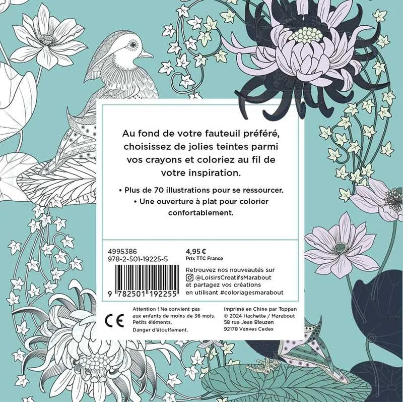 Coloriage Bien-être & Sérénité – Livre d’Art-Thérapie Adulte Marabout