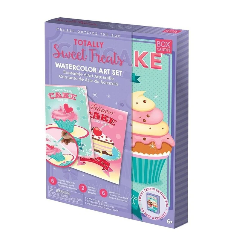 Coffret Aquarelle Sweet Treats BOX CANDIY® – Kit Créatif Gourmand Enfant dès 6 ans