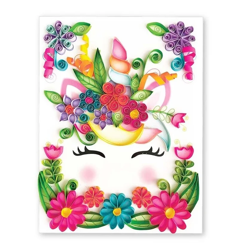 Coffret Quilling Licorne BOX CANDIY® – Kit Créatif Papier Enfant DIY dès 6 ans