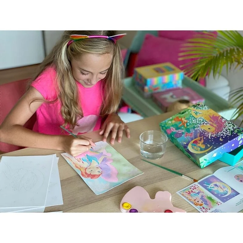 Coffret Aquarelle Forêt Magique BOX CANDIY® – Kit Créatif Enfant Licorne & Fées dès 6 ans