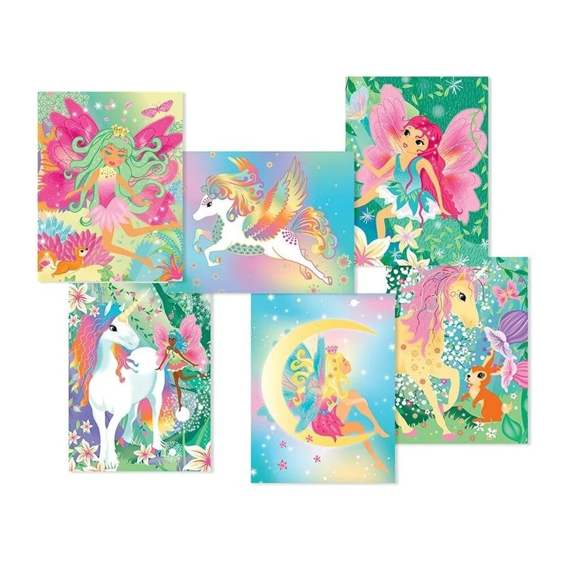 Coffret Scratch Art Forêt Magique BOX CANDIY® – Kit Créatif à Gratter Enfants dès 6 ans (Licornes & Fées)