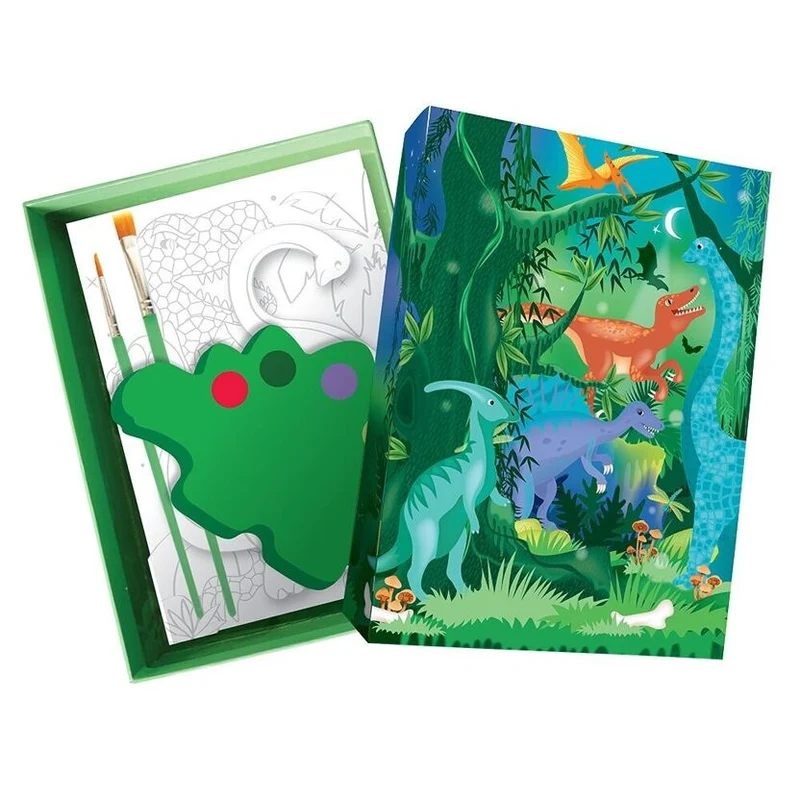 Kit Aquarelle Enfant Dinosaures BOX CANDIY® – Coffret Créatif Peinture Préhistorique Dès 6 Ans