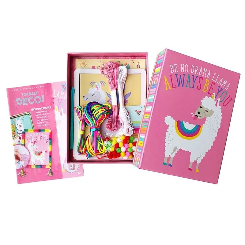 Kit Créatif Laine & Pompons Enfant BOX CANDIY Totally Deco – Coffret DIY Lama Coloré