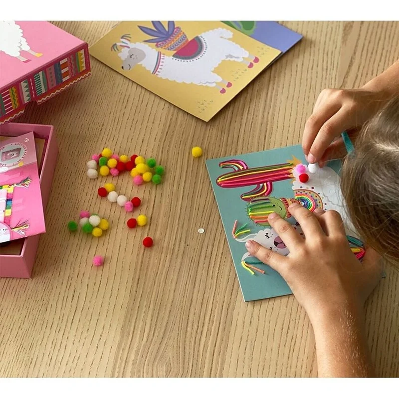 Kit Créatif Laine & Pompons Enfant BOX CANDIY Totally Deco – Coffret DIY Lama Coloré