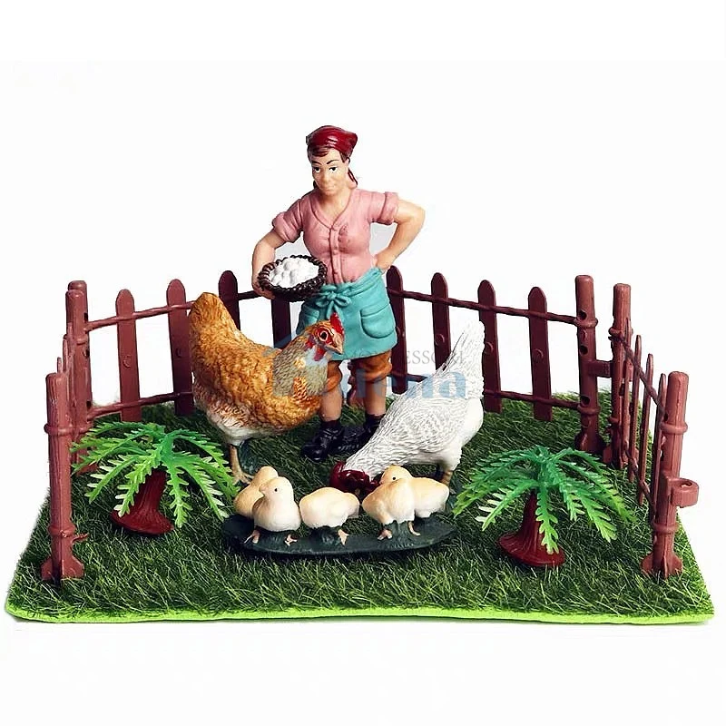 Adena Montessori Peasant Woman + Chicken Set for Kids Learning Resources Early