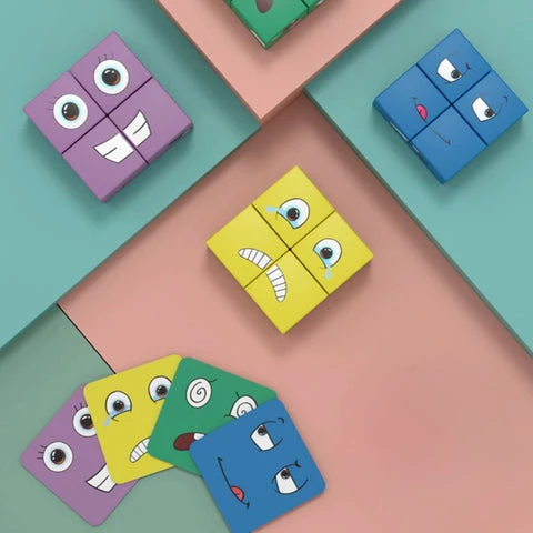 Cube Tangram Montessori – Jeu de réflexion éducatif pour enfants