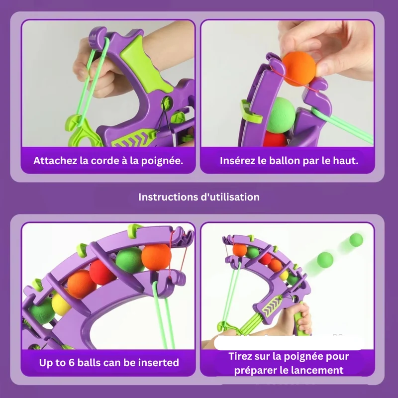 Ensemble de jouets de tir à l'arc pour enfants – Jeu de tir à l'arc et à la flèche avec balles en mousse et boîtes de conserve