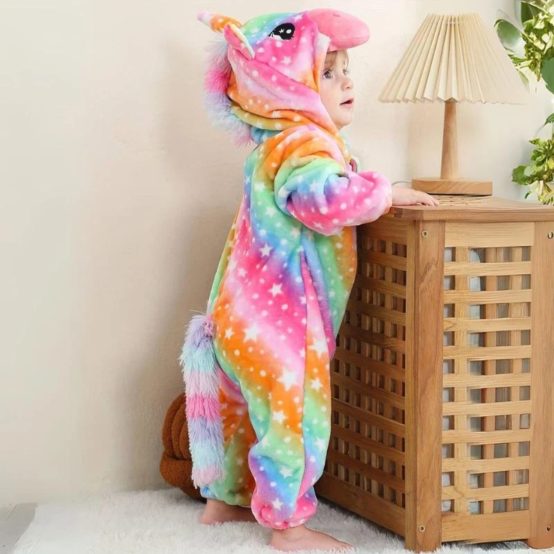 Pyjama à capuche pour animaux – Combinaison en peluche douce pour enfants et adultes