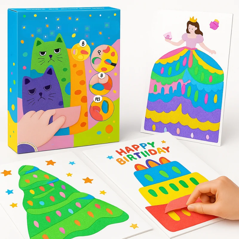 Set de peinture pour enfants – Kit artistique créatif avec pochoirs enroulables et peintures lavables