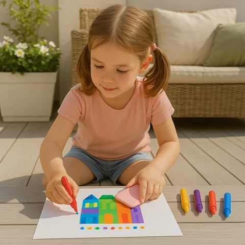 Set de peinture pour enfants – Kit artistique créatif avec pochoirs enroulables et peintures lavables