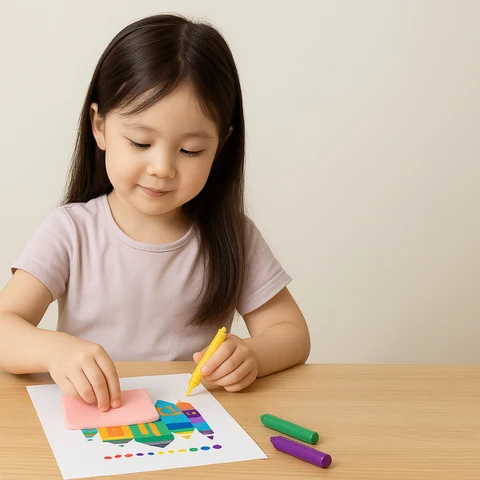 Set de peinture pour enfants – Kit artistique créatif avec pochoirs enroulables et peintures lavables