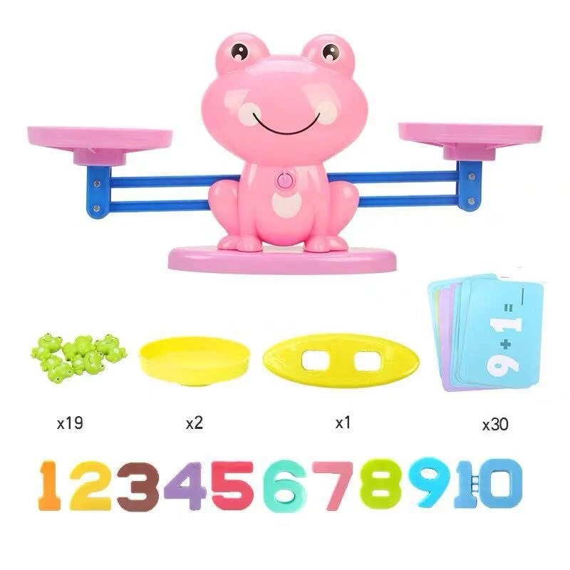 Jouet Montessori pour compter les grenouilles – Balance mathématique éducative pour les enfants d'âge préscolaire