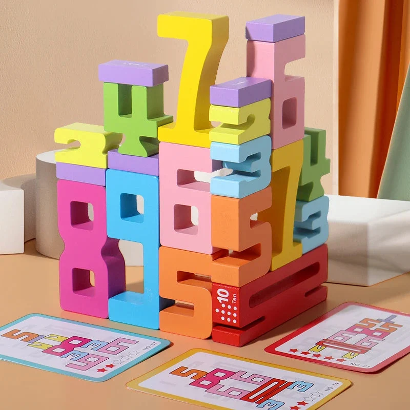 Blocs de nombres Montessori en bois – Jouet éducatif de comptage pour tout-petits et enfants d'âge préscolaire