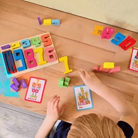 Blocs de nombres Montessori en bois – Jouet éducatif de comptage pour tout-petits et enfants d'âge préscolaire