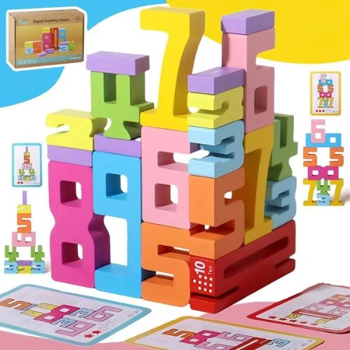 Blocs de nombres Montessori en bois – Jouet éducatif de comptage pour tout-petits et enfants d'âge préscolaire