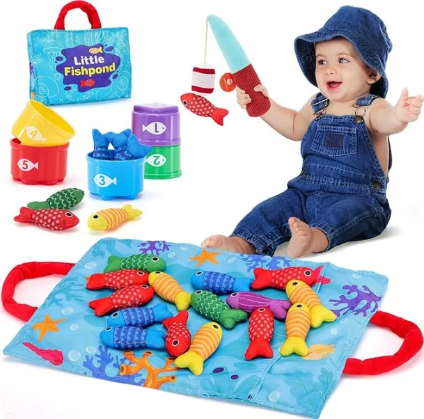 Jeu de pêche magnétique Montessori pour tout-petits – Jouet éducatif pour garçons et filles de 1 à 3 ans