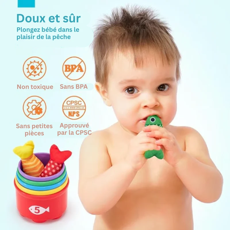 Jeu de pêche magnétique Montessori pour tout-petits – Jouet éducatif pour garçons et filles de 1 à 3 ans