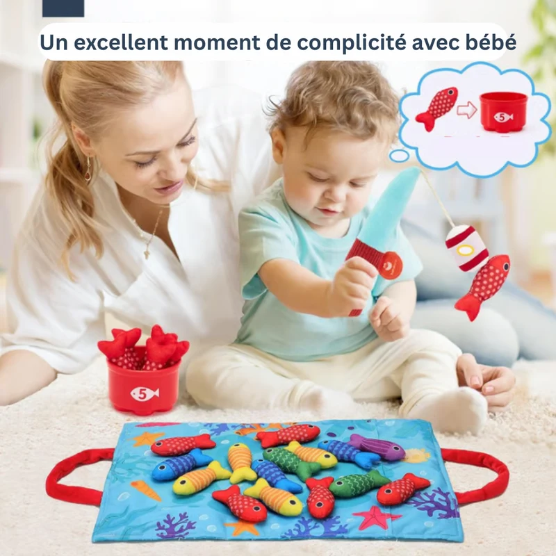 Jeu de pêche magnétique Montessori pour tout-petits – Jouet éducatif pour garçons et filles de 1 à 3 ans