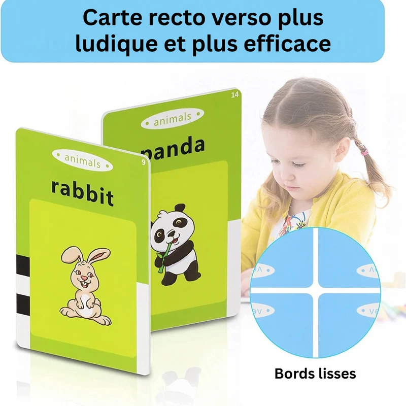 Appareil Éducatif Parlant Montessori avec Cartes Flash – Jouet d’Apprentissage Interactif pour Enfants