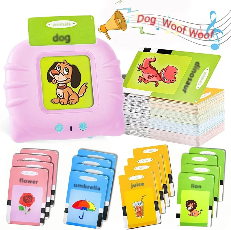 Appareil Éducatif Parlant Montessori avec Cartes Flash – Jouet d’Apprentissage Interactif pour Enfants