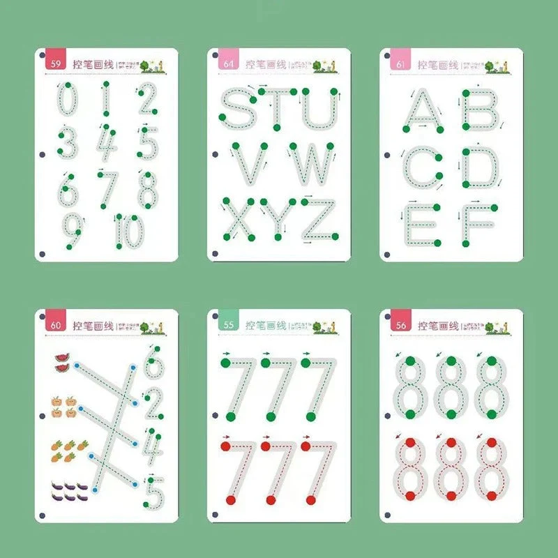Ensemble de Livres de Traçage Magiques pour Enfants – Cahiers Réutilisables d’Écriture, Lettres et Chiffres Montessori