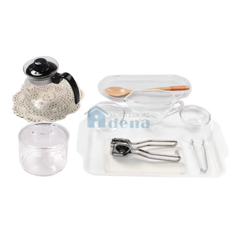 Adena Montessori Practical Life Materials Sieve sand set Activity With Tray