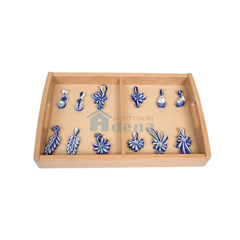 Adena Montessori Practical Life Materials Button pairing - Split tray