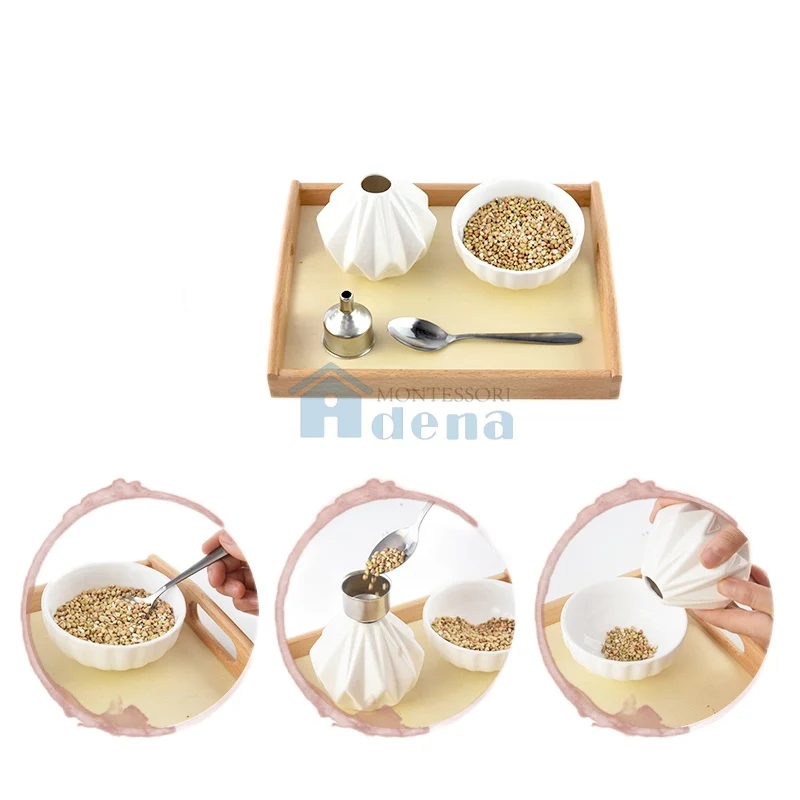Adena Montessori Practical Life Materials Spooning Working with Funnel