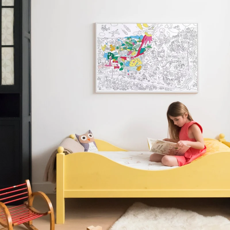 OMY – Poster géant à colorier DINOS – 70 x 100 cm