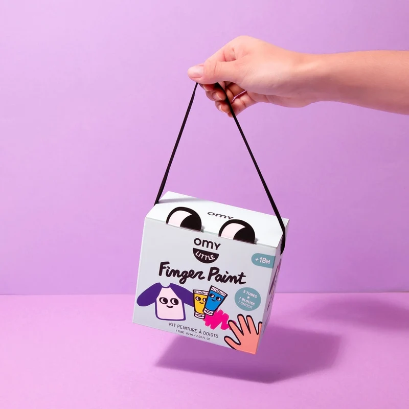 OMY – Box peinture à doigts + tablier – Kit créatif bébé dès 18 mois