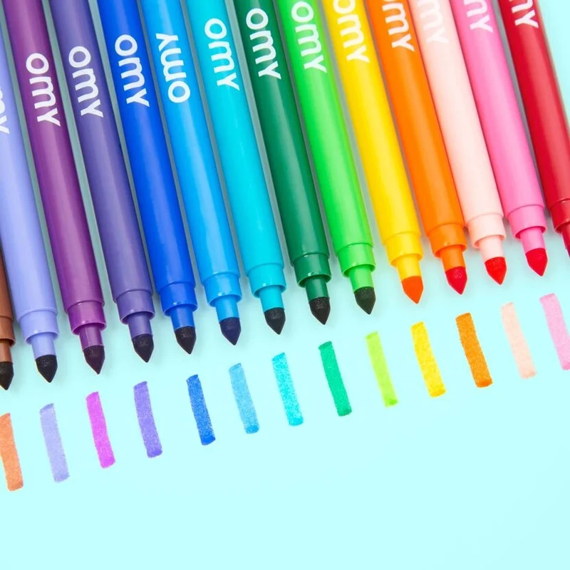OMY – Boîte de 16 feutres ultra-lavables double-pointe – Coloriage