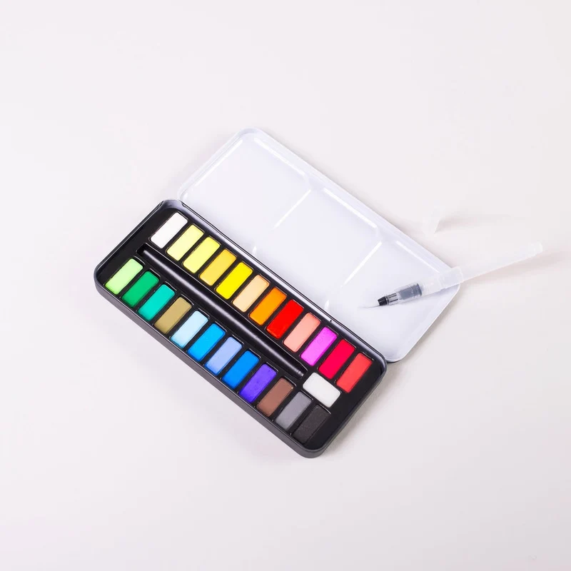 OMY – Kit Aquarelle nomade 24 couleurs avec pinceau réservoir – Dès 6 ans